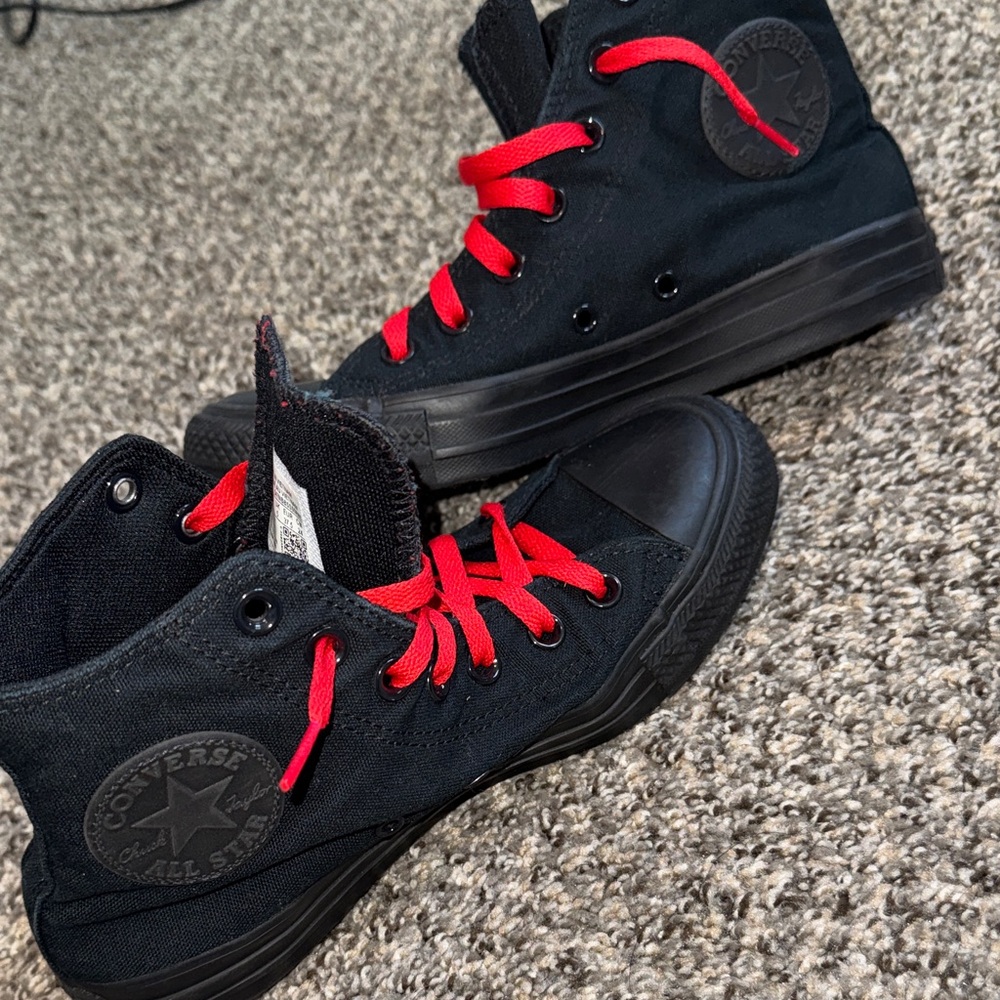 Converse Kids Black and Red Sneakers